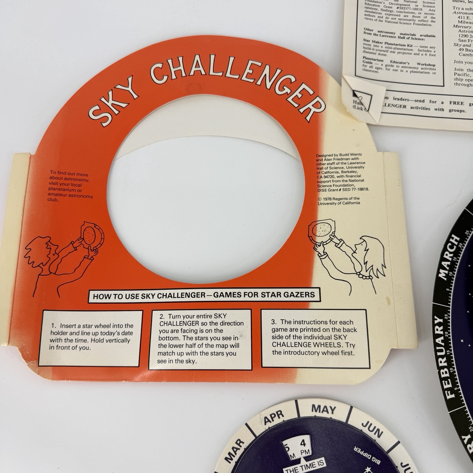 Sky Challenger Chart Astronomy UC Regents 1978 Vintage Educational 6 Wheels