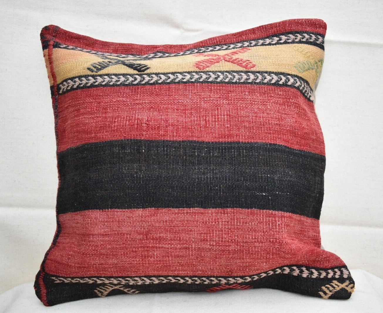 20”x20” Decorative Handmade Turkish Kilim Pillow Cover Sofa Rug Cushion Cover