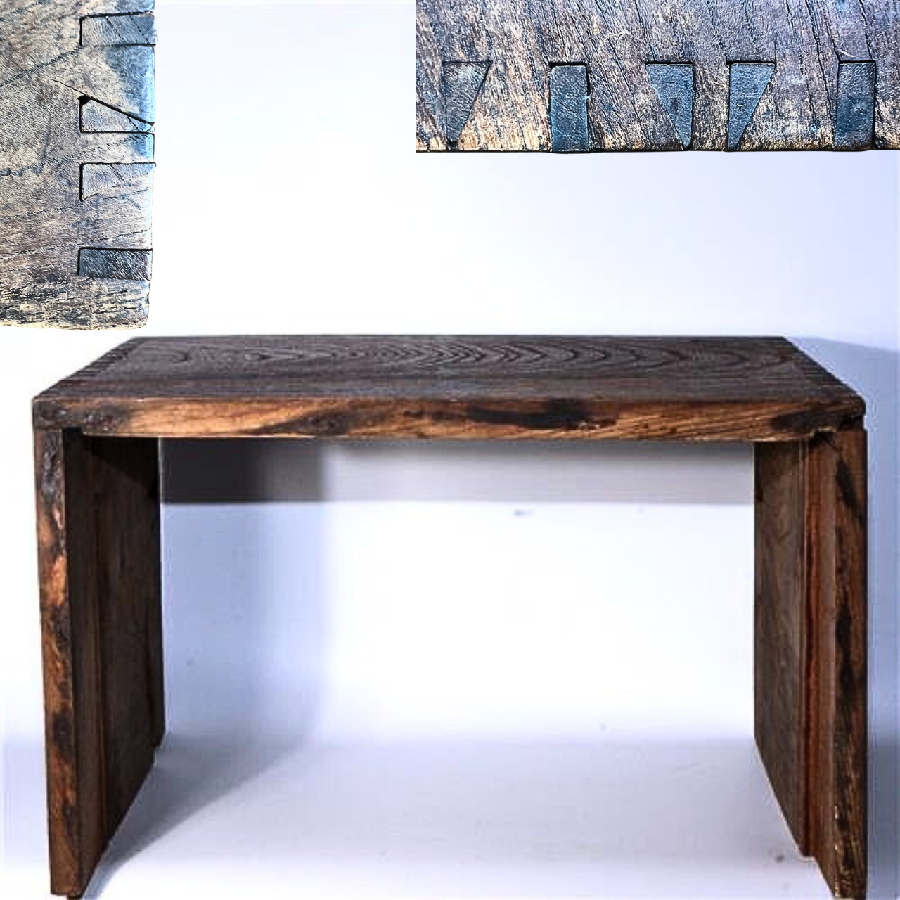 Japanese Antique Wooden Low Table Handcrafted Joinery W 15.5inch WO404