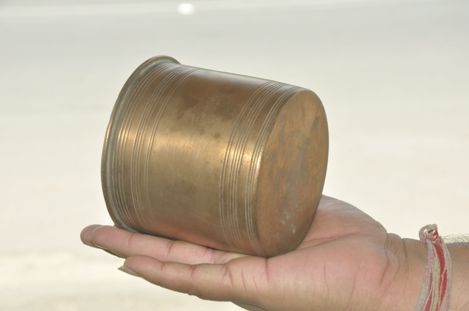 Vintage Brass Handcrafted Heavy Solid Handcrafted Holy Water Pot,Rich Patina