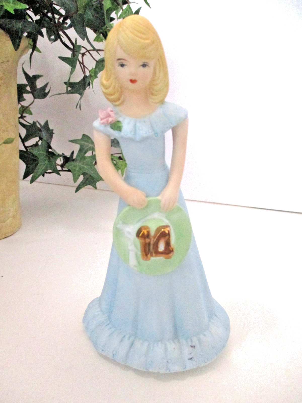 Growing Up Birthday Girls 14 Year Old Blonde Figure 6.5 Inch Tall 1981 Enesco