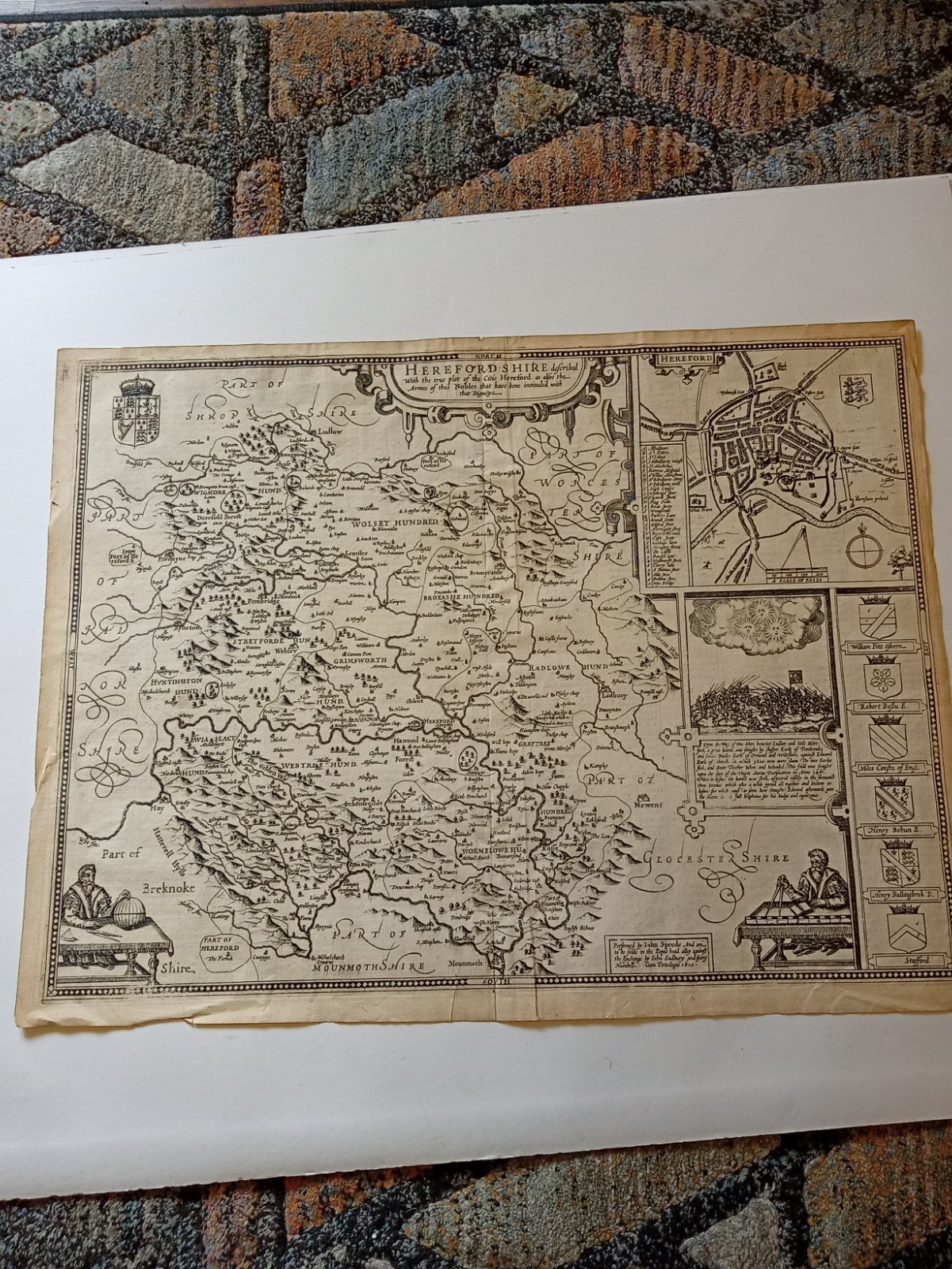 john speed herefordshire 1610(1614) original uncoloured