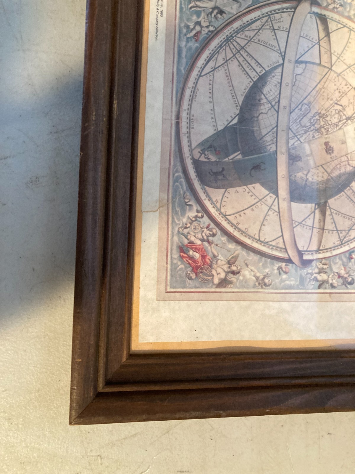 “Armillary Sphere” by Andreas Cellarius, 1660 – Wood Frame REPRO