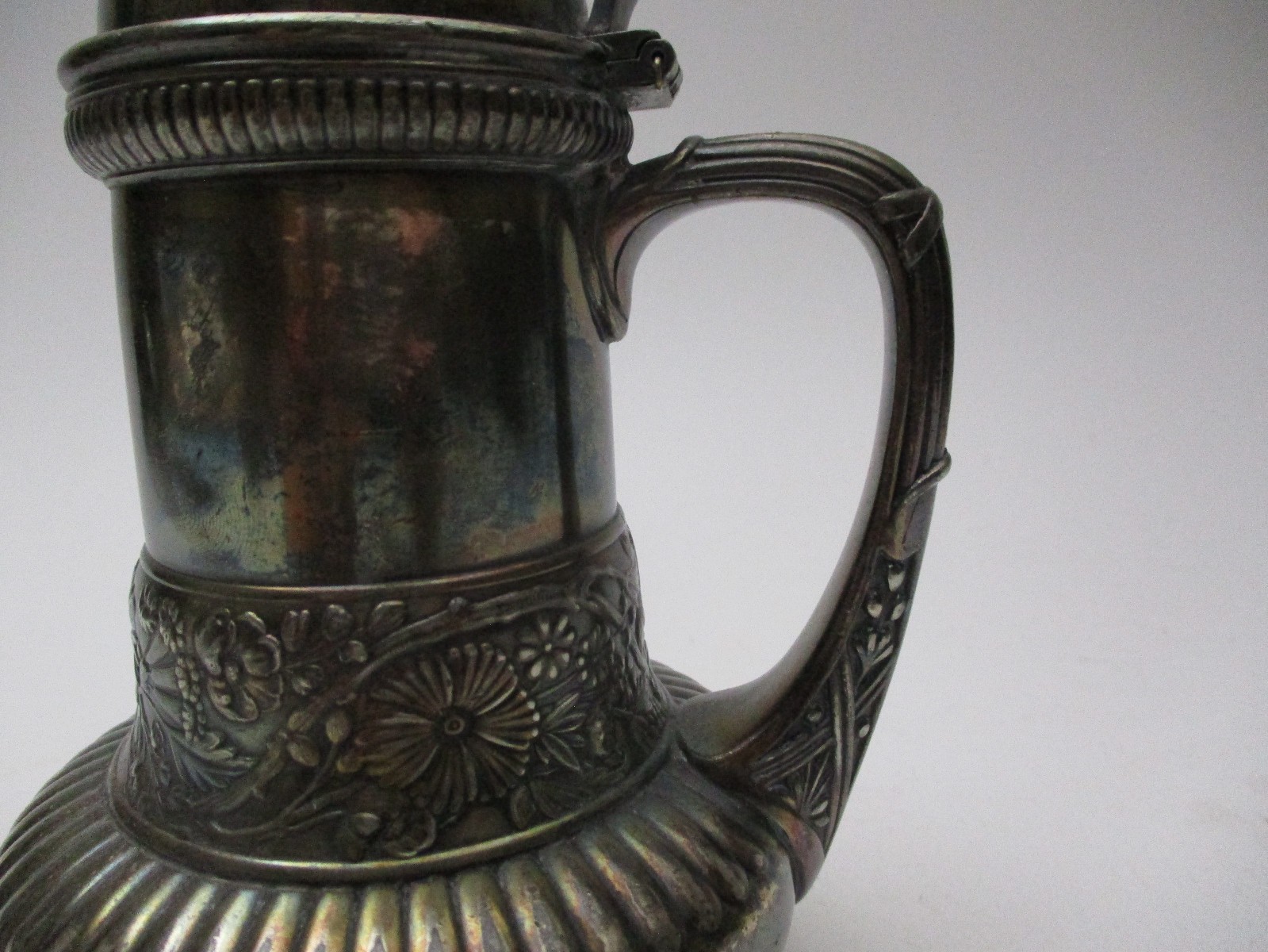 Antique Simpson Hall Miller Silverplate Pitcher Aesthetic Victorian Flowers