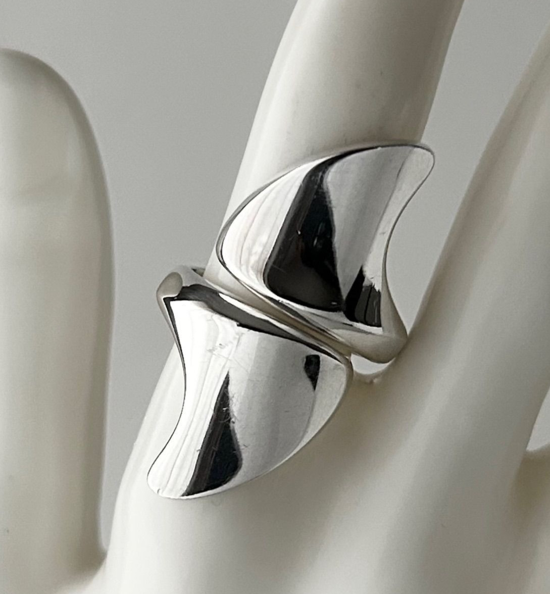 Georg Jensen Sterling Silver Ring #194 Henning Koppel Denmark Modernist US 7.75