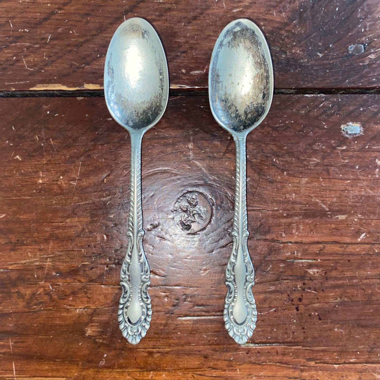 William A Rogers Silver Plate Teaspoons Stamped A1 Quantity 2 Circa 1897