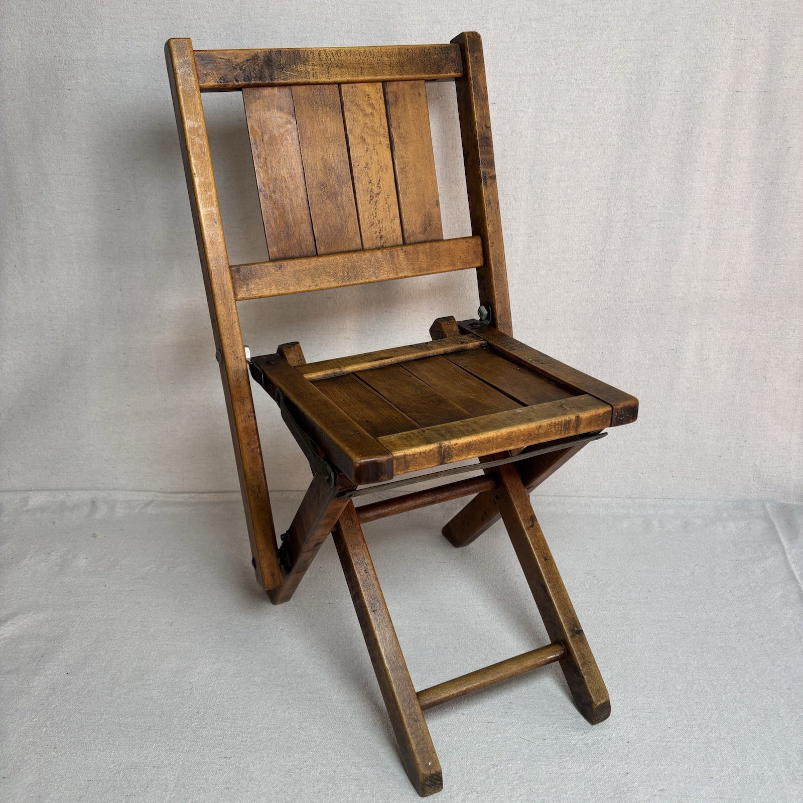 Vintage Simmons Company Antique Wooden Slats Folding Child’s Chair Made In USA