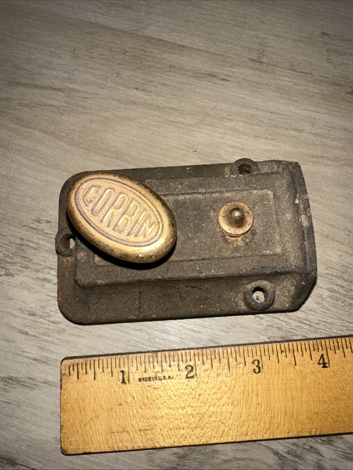 Antique Corbin Deadbolt Latch Surface Mount Working #2