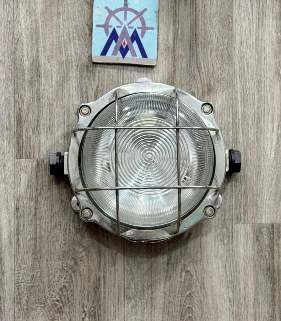 Nautical Aluminium Bulkhead Light | Salvaged Ship Ceiling Wall Deck Fixture