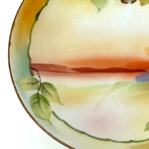 Nut, Candy Plate 1920 REALISTIC 3D PEANUTS Hand Painted Fall Color Nippon 7.5″