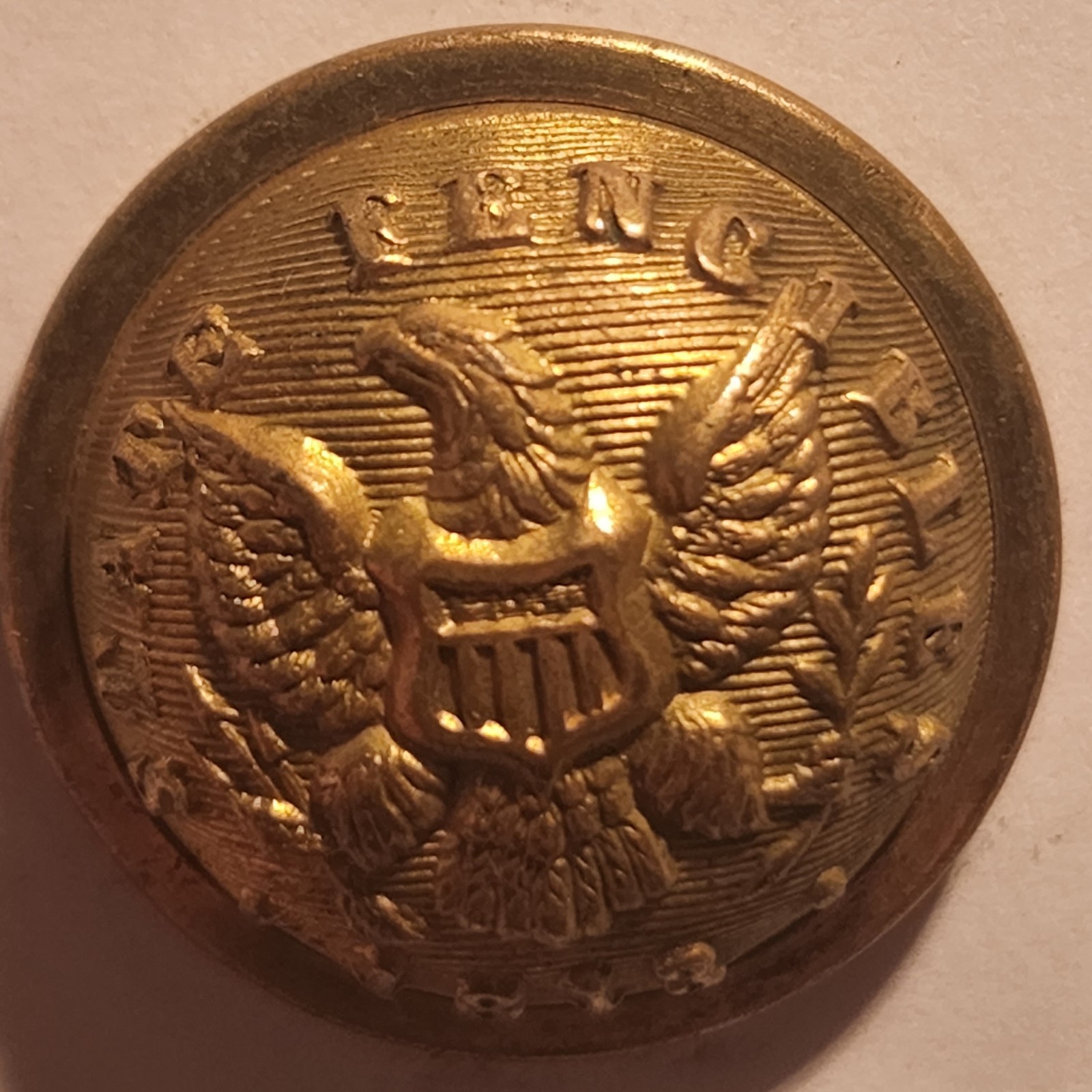 STATE FENCIBLE Coat Button 22.5mm – Post CIVIL WAR – Reconstruction Era