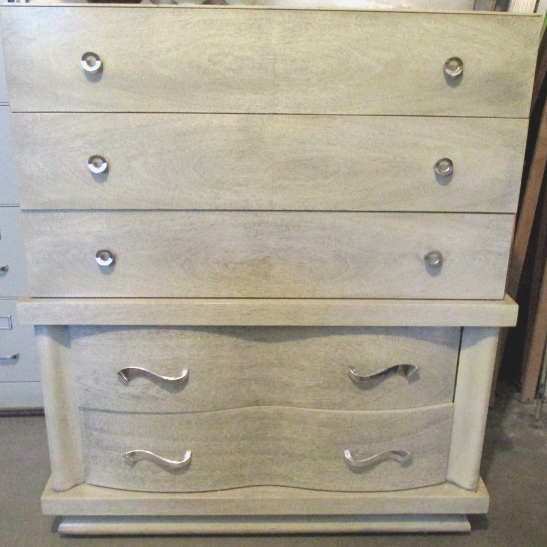 Basic Witz Mid Century Modern Highboy 5 Drawer Dresser Formica/Laminated Dresser