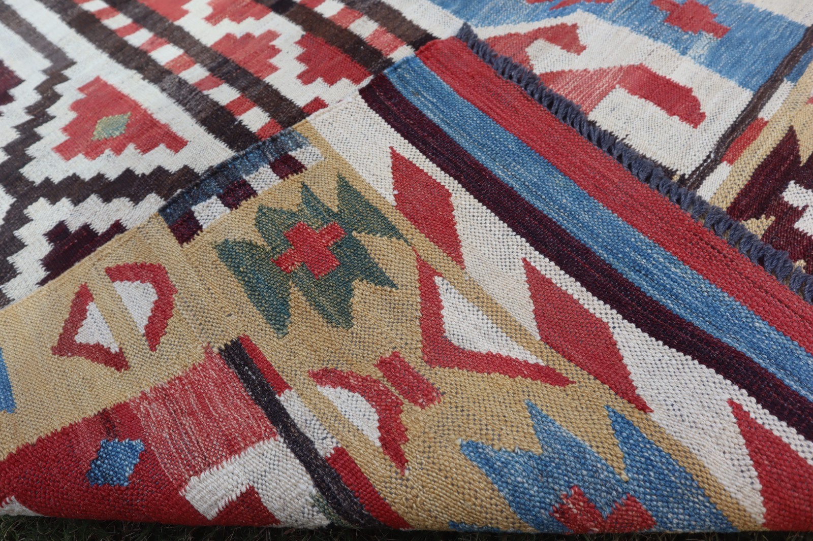 210 X 160 CM Stunning Turkish Flat Kilim Fine Weave Natural Vegetable Dye Kilim