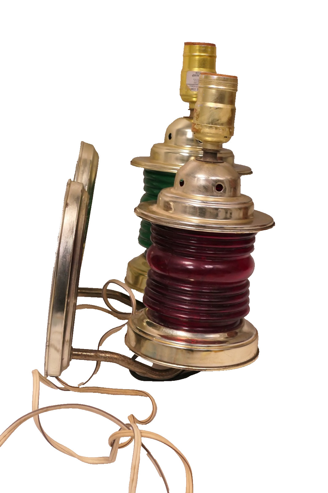 Nautical Brass Lantern Electric Red/Green Lamp Decorative Wall sconce