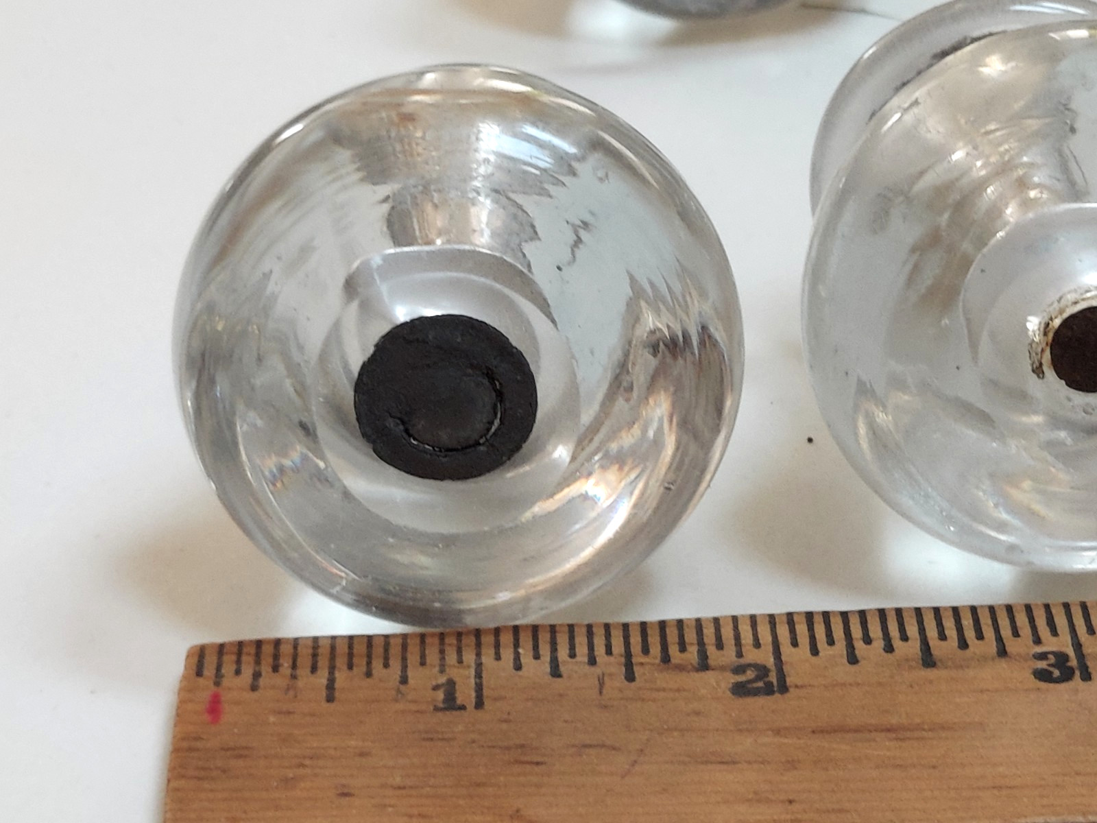 (8) Early – Mid 19th Century Solid Plain Glass Drawer Pulls All Original EX COND