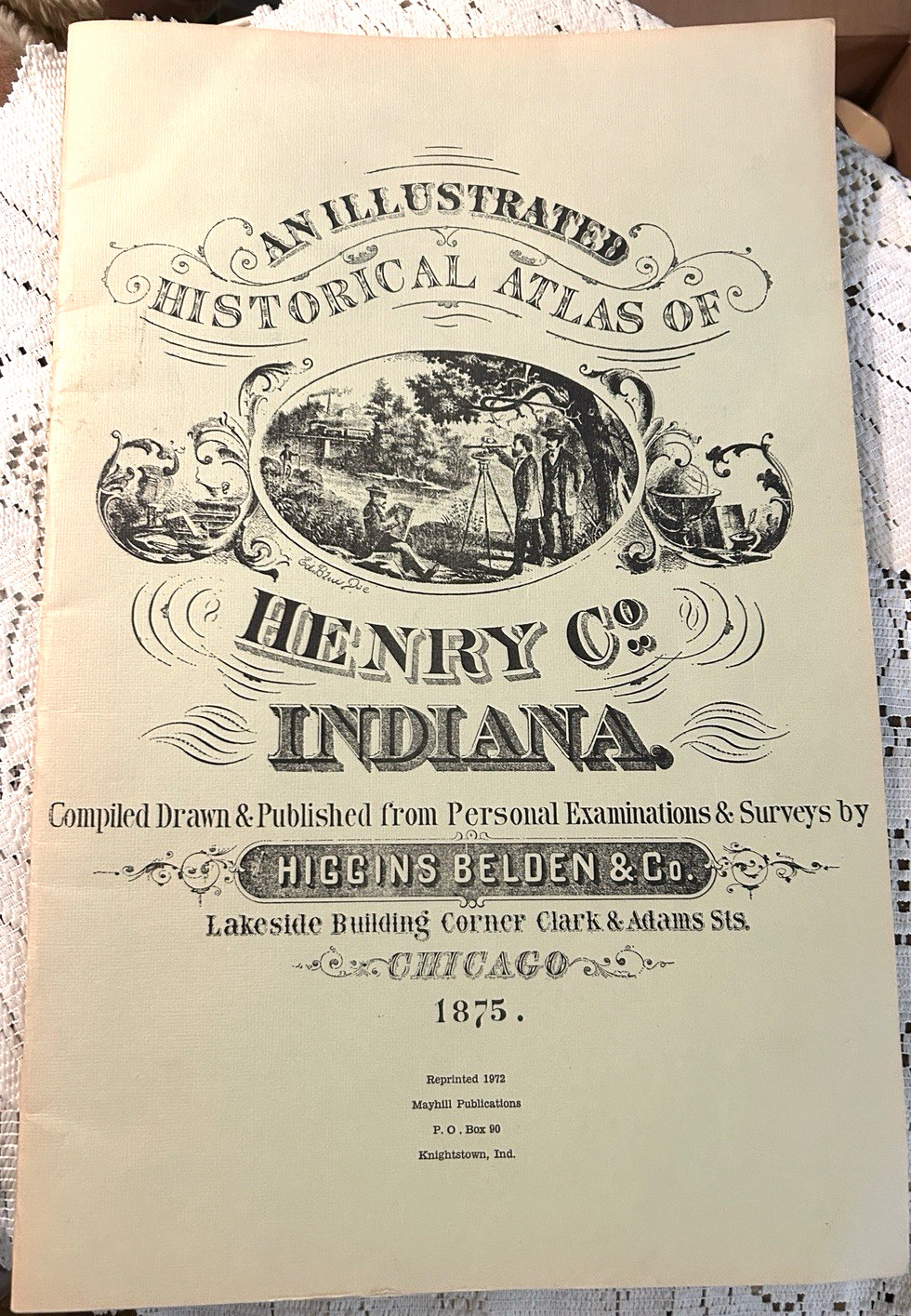 1875 Illustrated Historical Atlas of Henry County Indiana Map Reprint