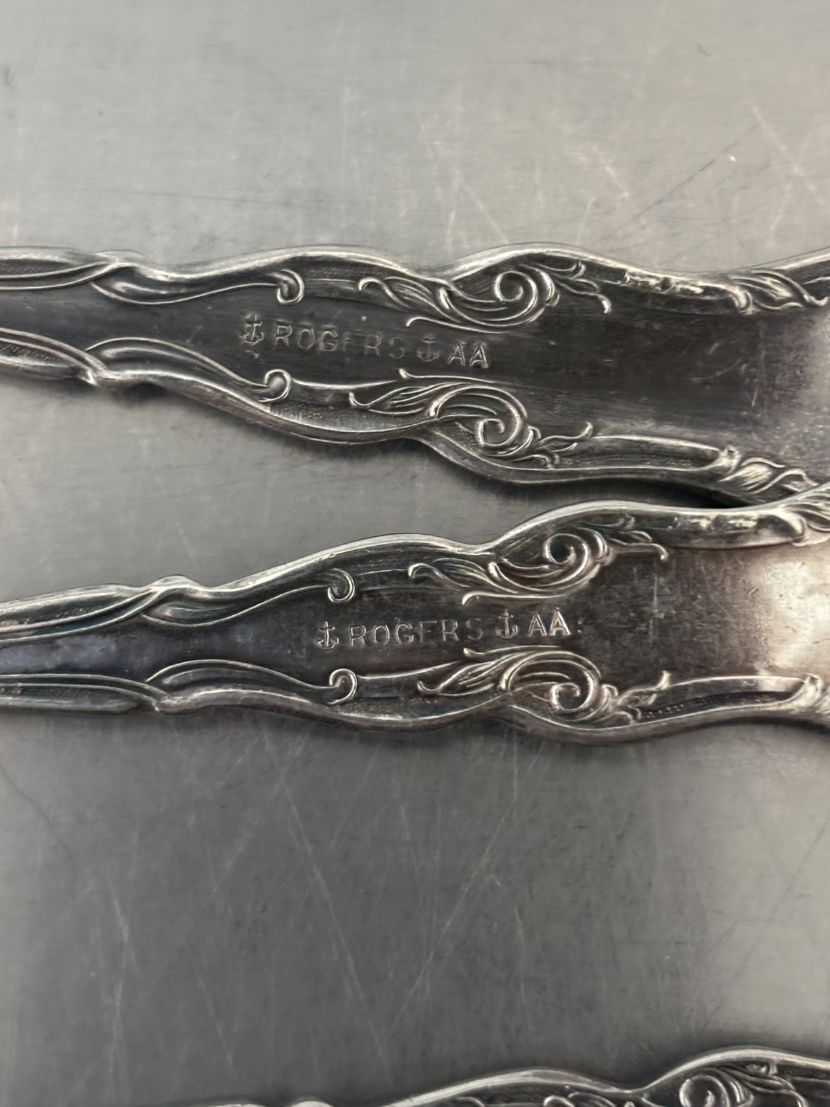 4 Antique Silverplate Fruit Spoons Rogers ALHAMBRA Grapefruit circa 1865-1867