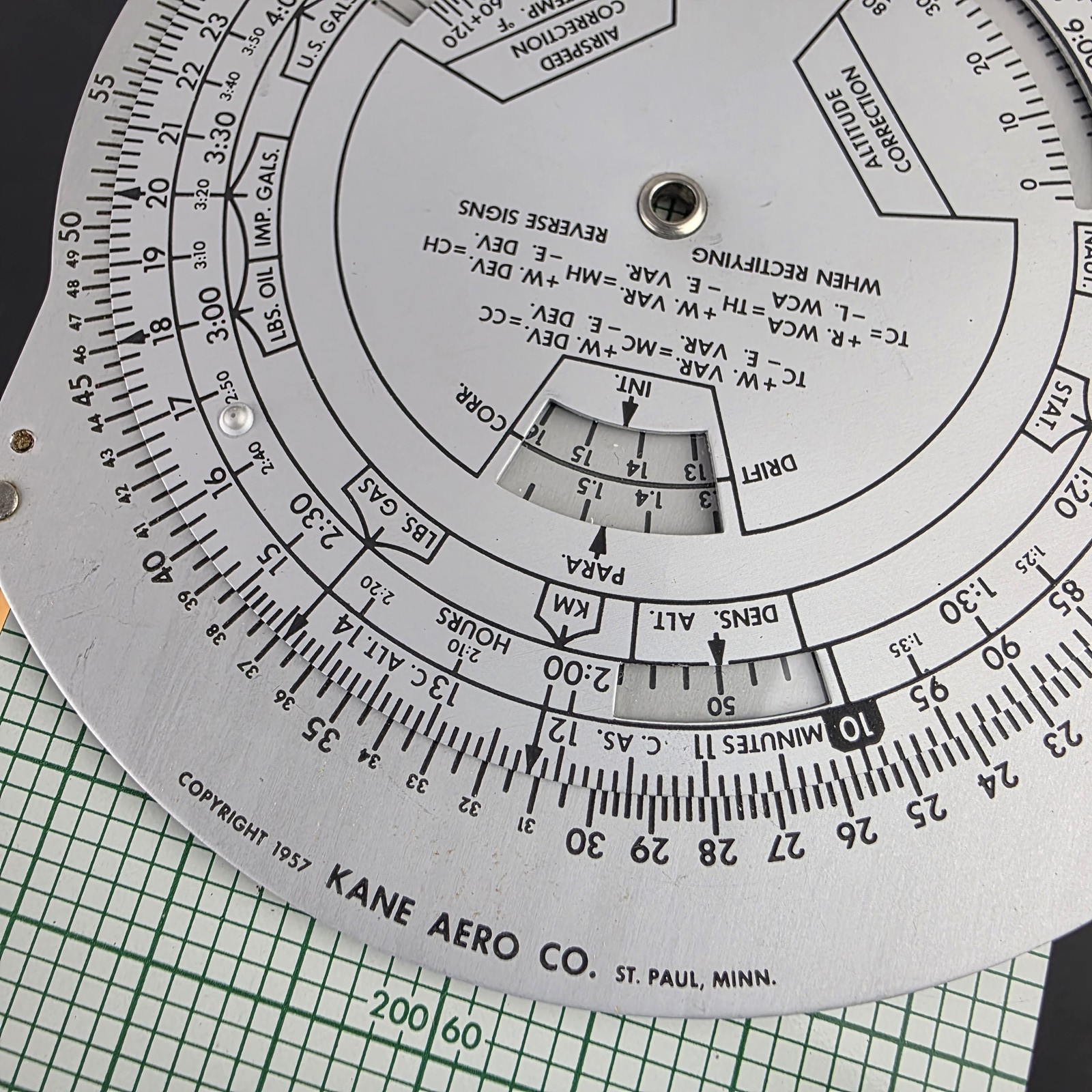 Vintage 1958 Kane MK-6B Dead Reckoning Computer & Manual Piloting Aid Aviation