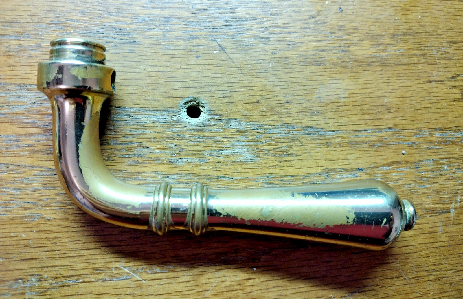 1 Omnia Italy Door Lock Lever Repair Part Bright Brass Polished Vintage 1970s