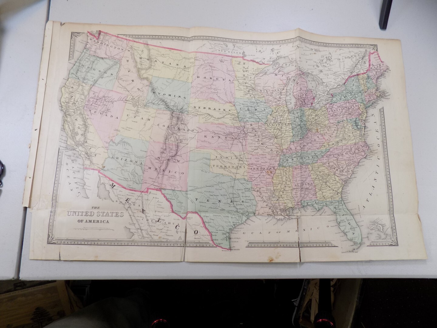 1870 Clarke County Ohio Atlas Map / UNITED STATES OF AMERICA / 16×26 inches