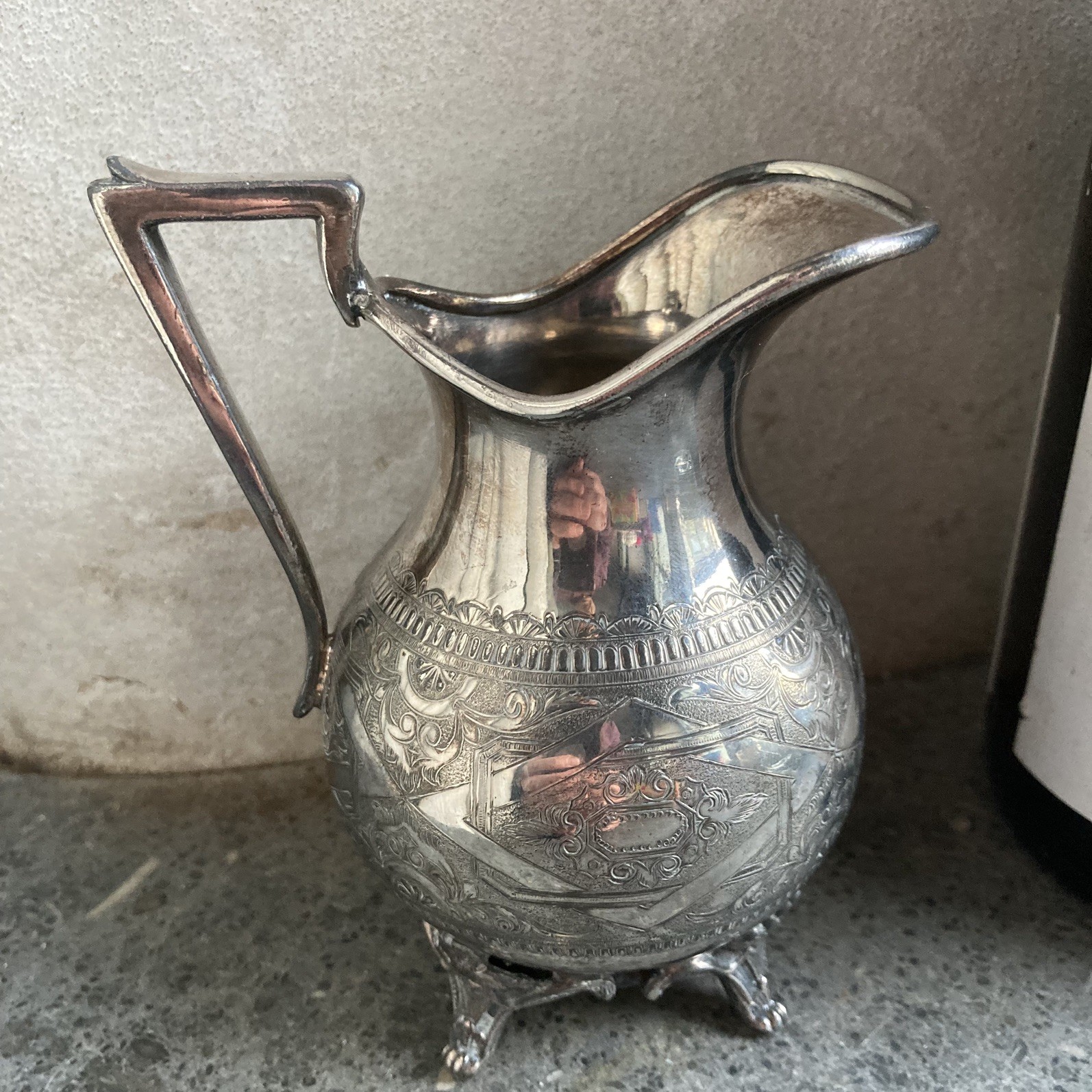 Antique Victorian Aesthetic Silver Plated Cream Jug Registered Design No. 134973