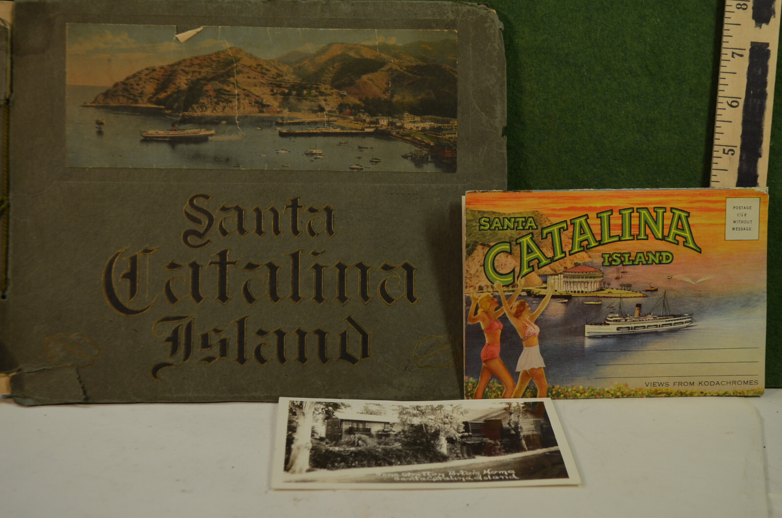 Catalina Island post cards-picture books, 29 scenes in album, 12 in fold out