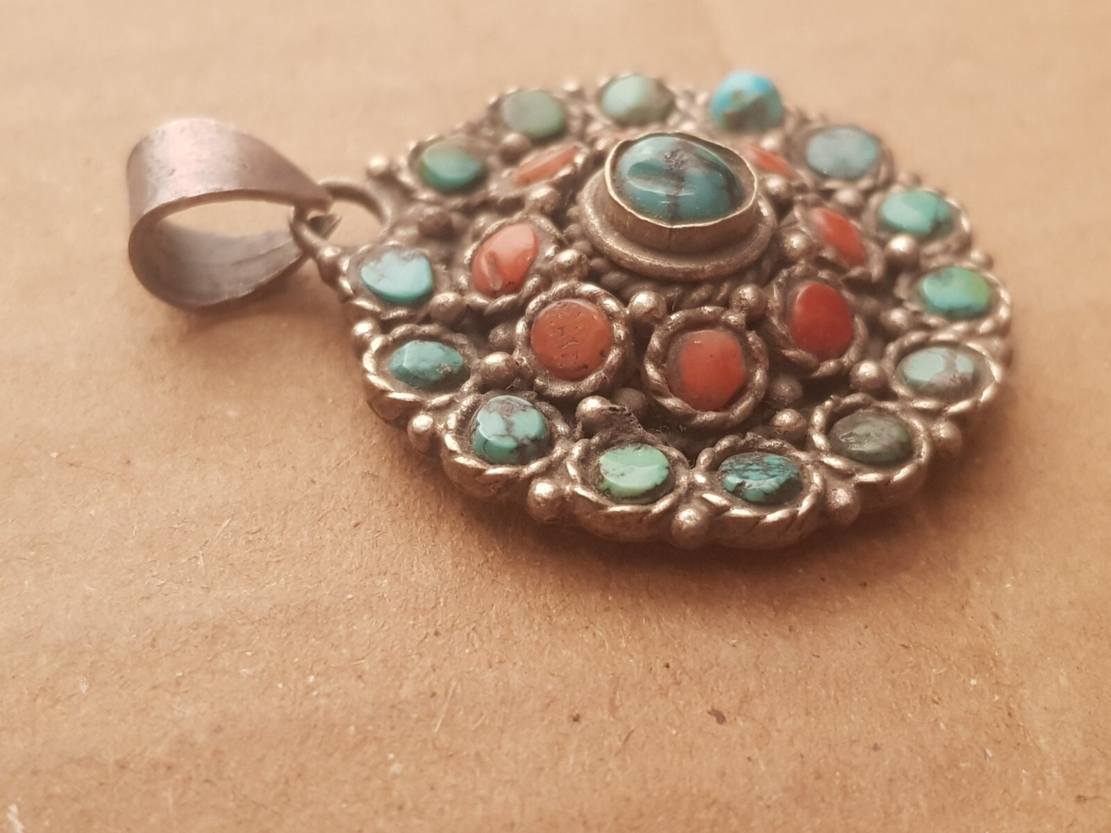 Rare Antique Ancient Egyptian Silver hanger precious Stone Silver 2480 BC