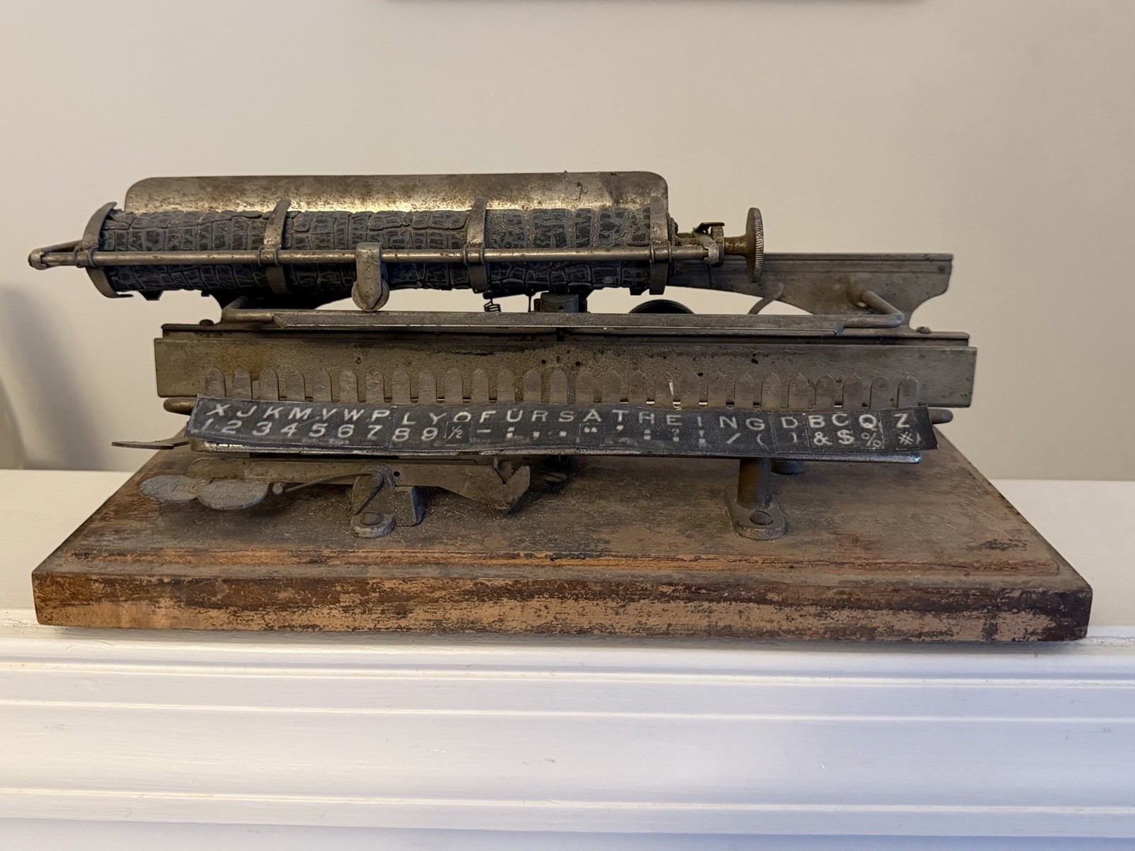 1890s Merritt Index Typewriter Antique Wood Base 12x6x5.5