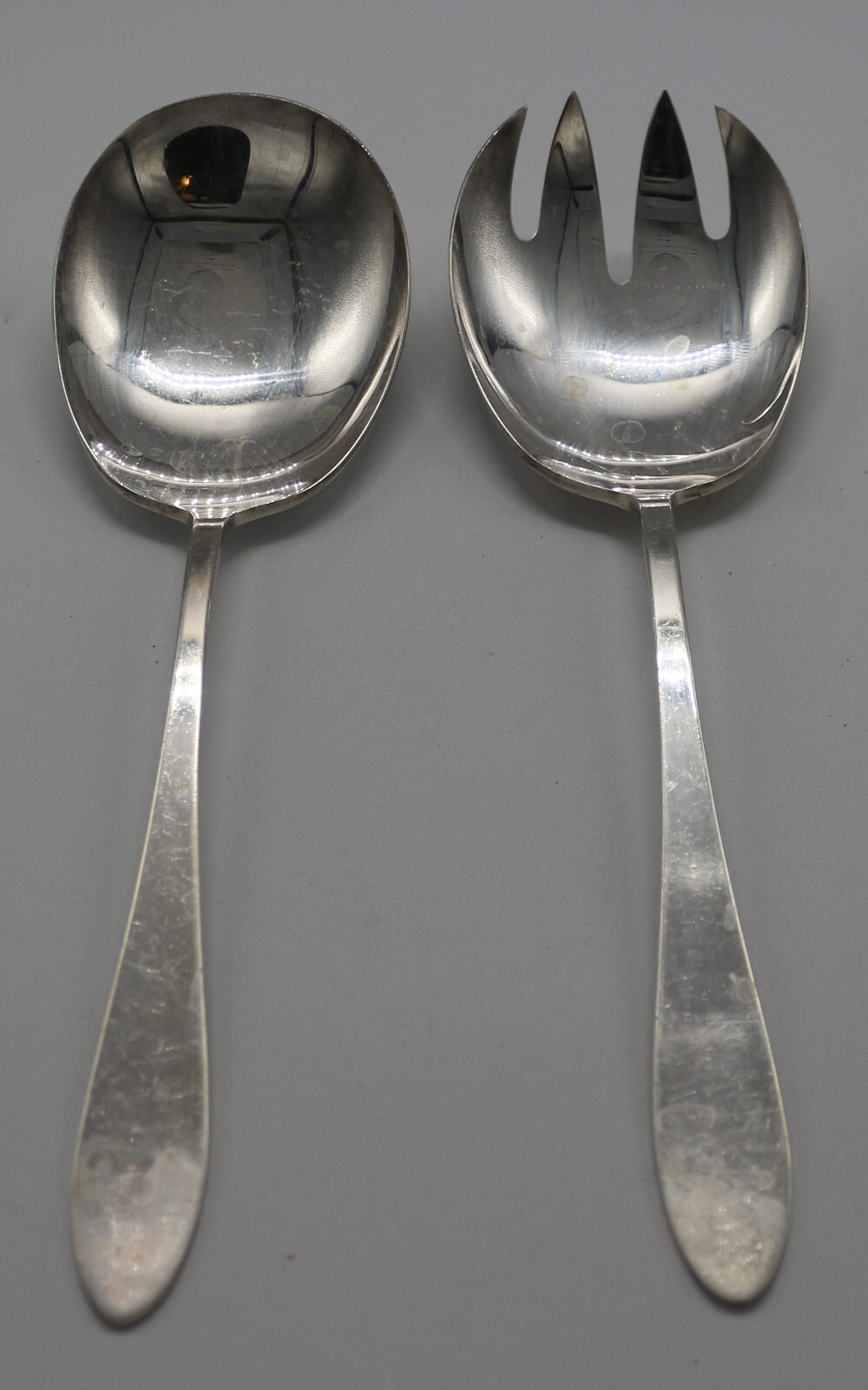 Reed & Barton Silverplate Large Serving Spoon & Fork 8 3/4″ Long