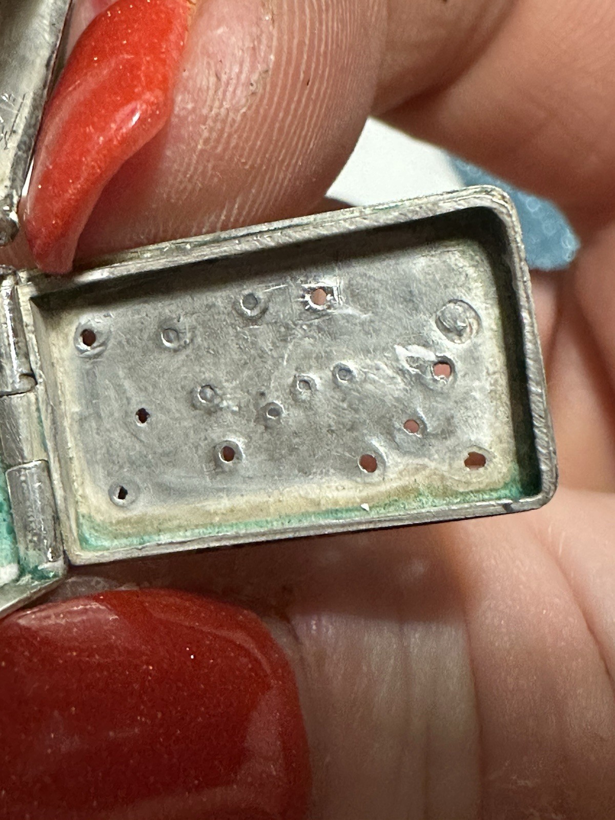 VICTORIAN SILVER VINAIGRETTE FREDERICK MARSON BIRMINGHAM 1862 PENDANT ENGRAVED