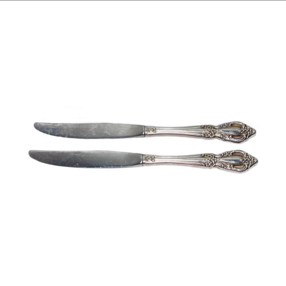 Vintage WordsWorth Oneida Stainless Knives Mediterranean 1 1/2″ W x 9″ L – 5 oz