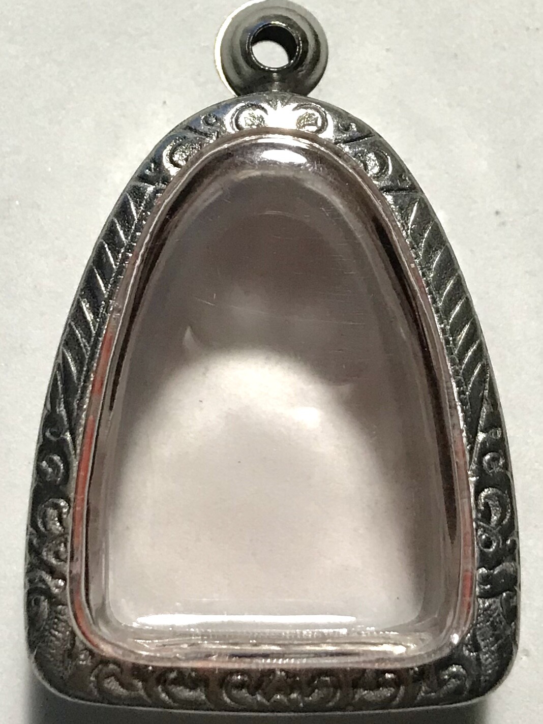 STAINLESS STEEL CASE/CASING AMULET PHRA LP THAI BUDDHA PENDANT C85 h3.6 w2.8 cm