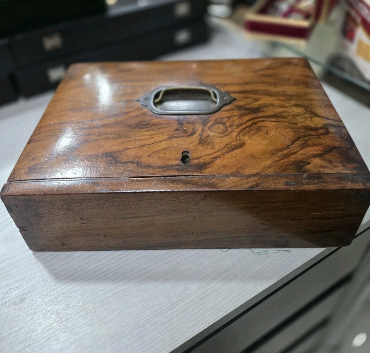 Victorian Oak Travel Writing Box Antique Writing Slope Rare Needs Some Work