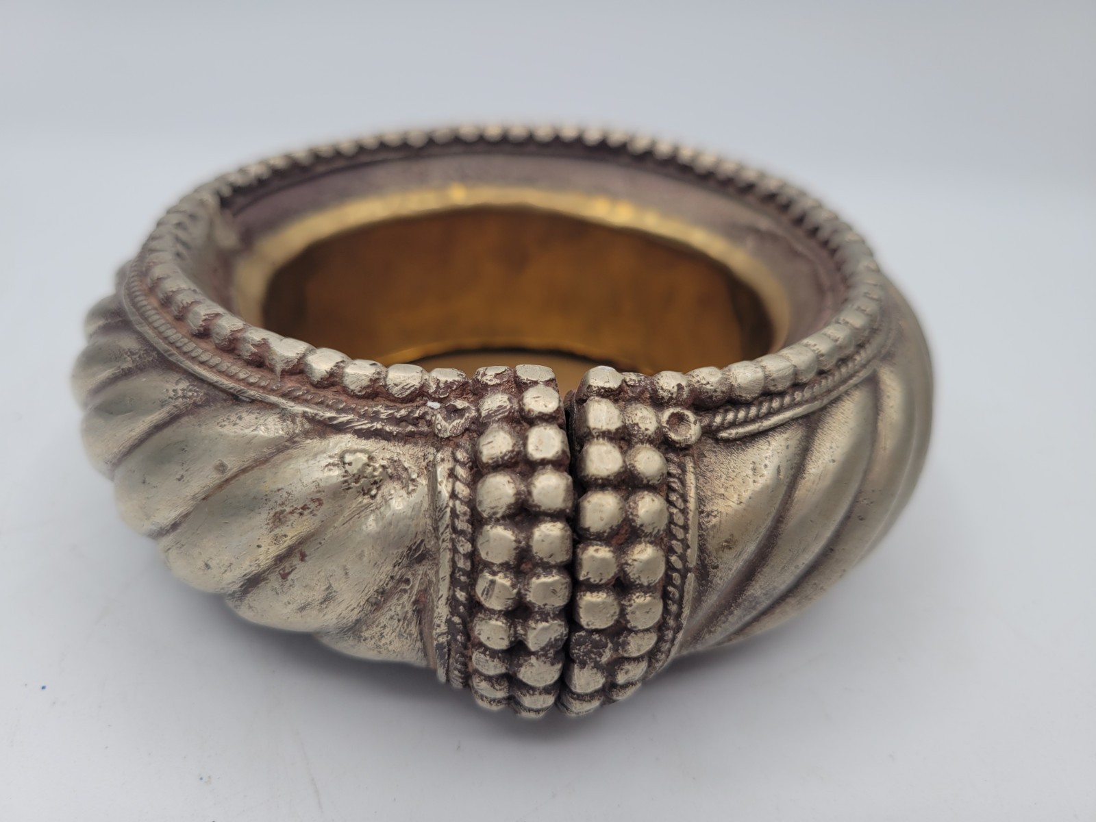 Antique Madhya Pradesh Omani slave cuff anklet manilla silver brass bowl Ashtray