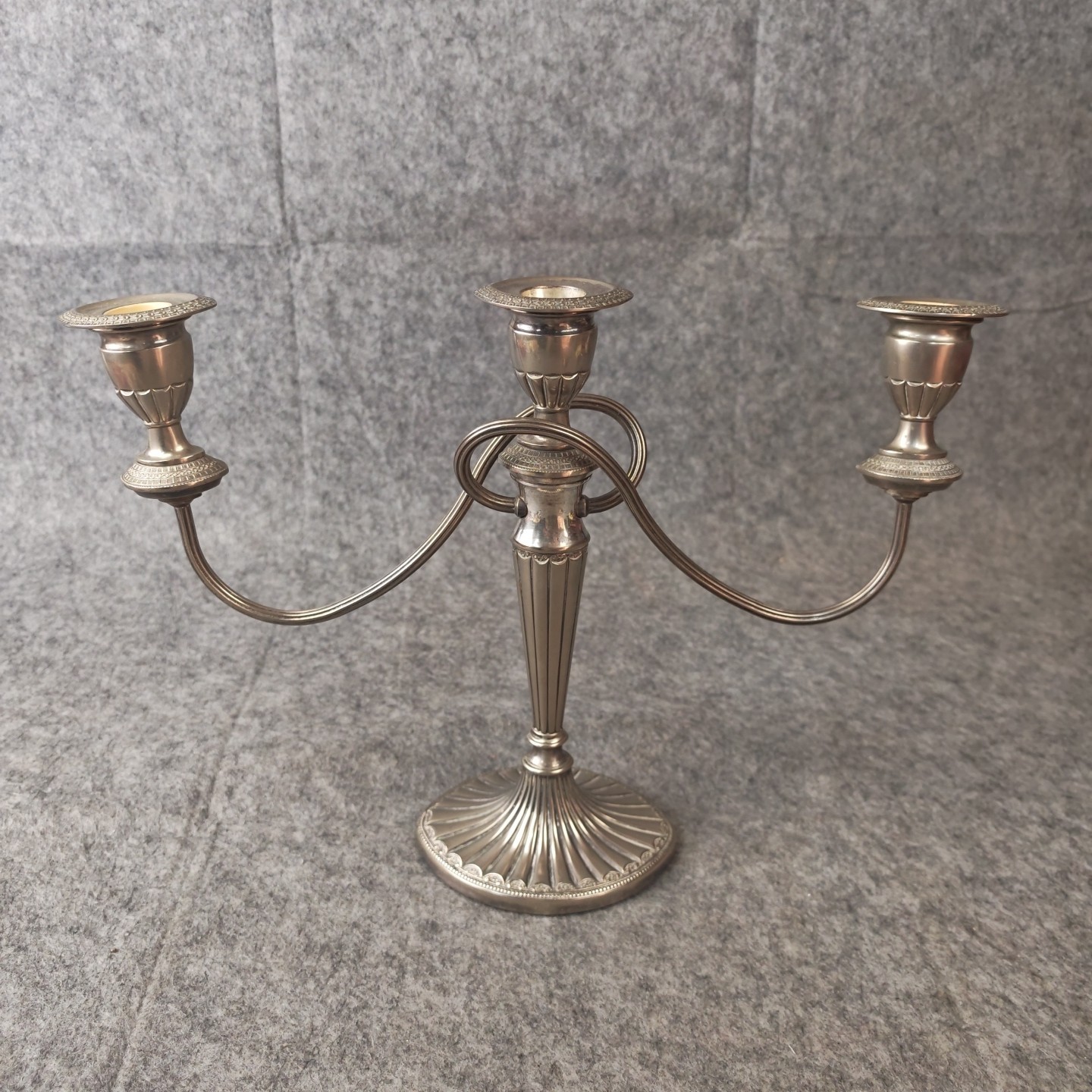 Vintage Falstaff Silver Plated 3-Arm Candelabra Candlestick Holder Candle 11″