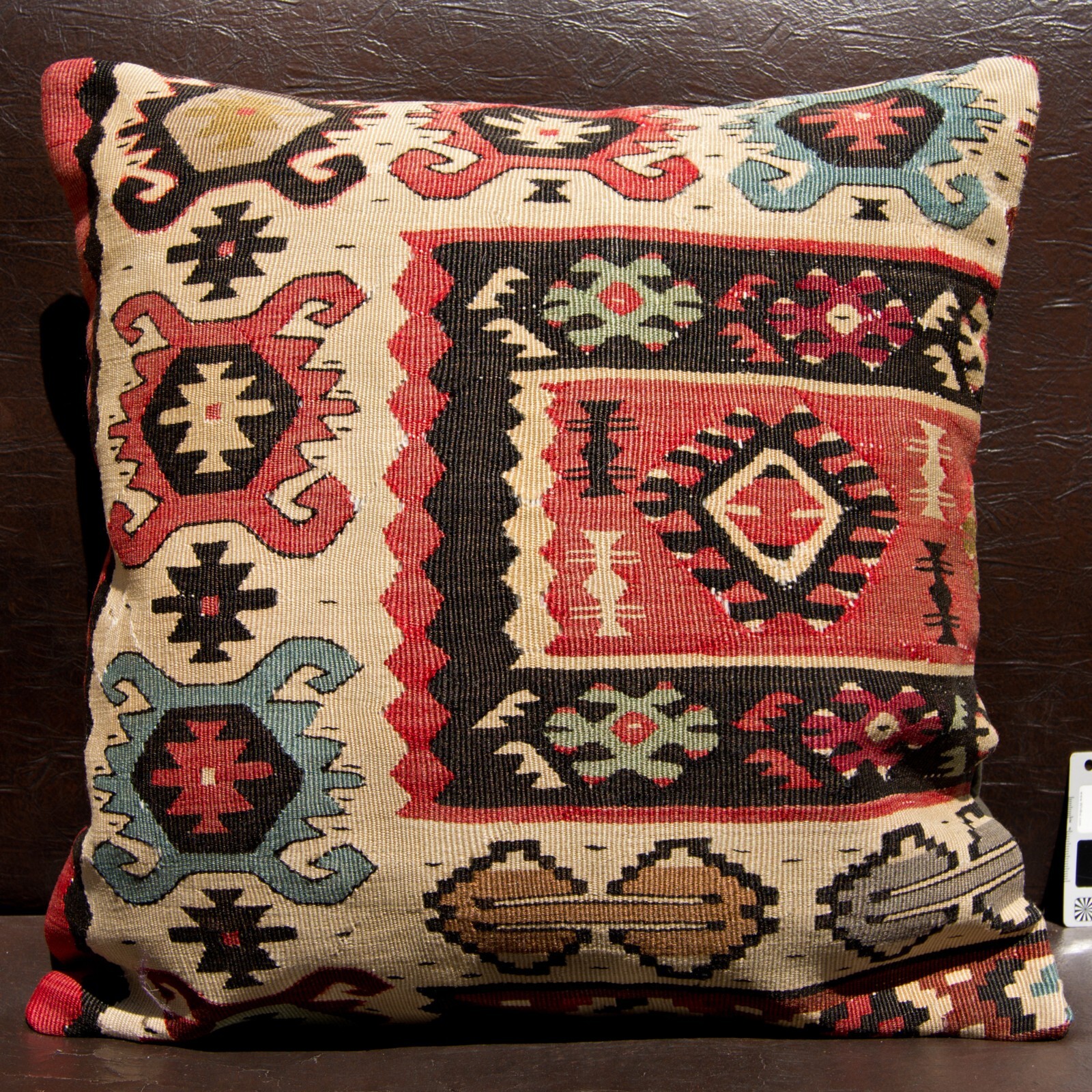 20″x20″ 50×50 Fine Woven Balkan Pirot Kilim Rug Vintage Pillow Cover Cushion