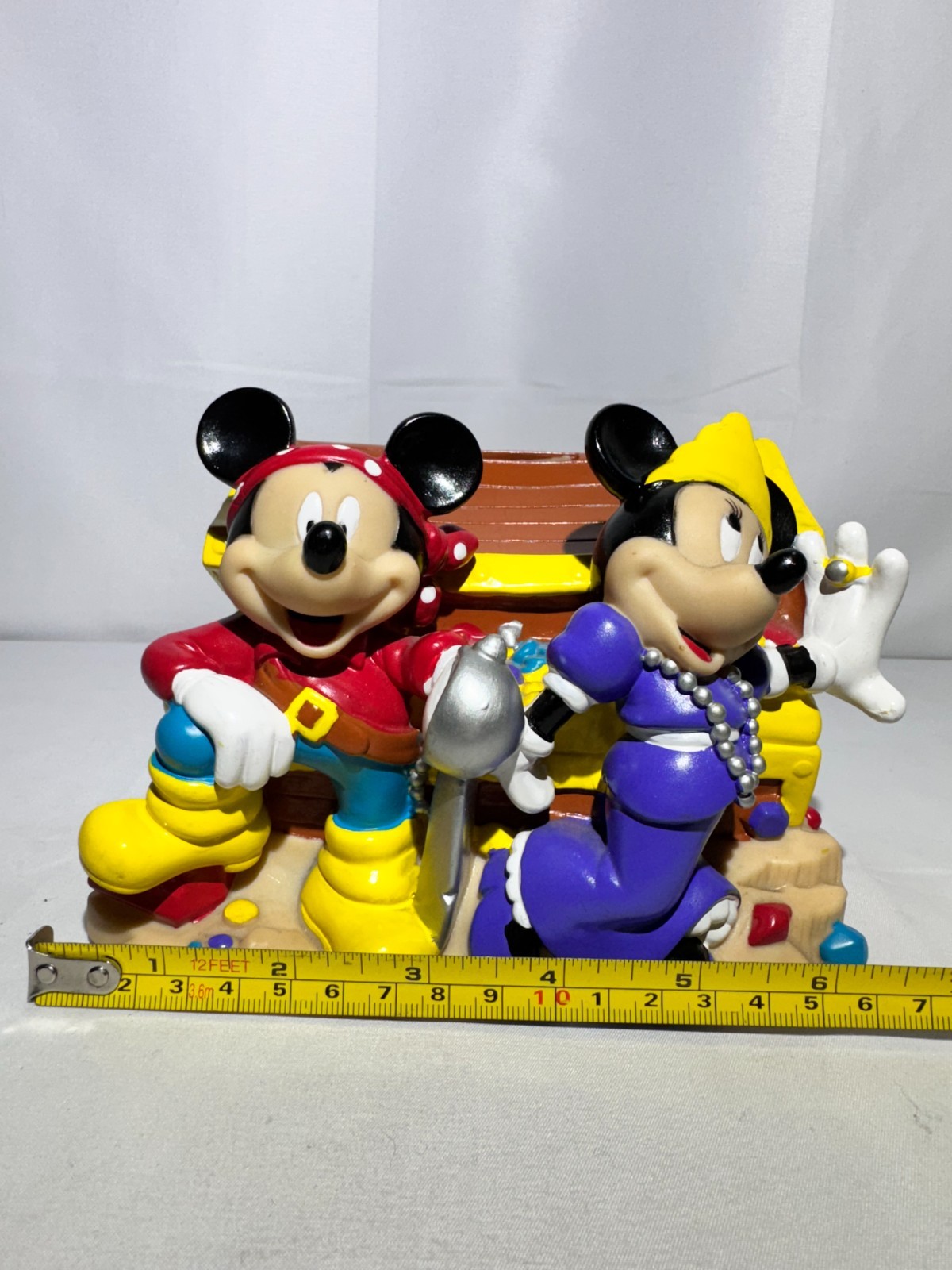 Disney Monogram International Mickey & Minnie Pirate Treasure Chest Coin Bank