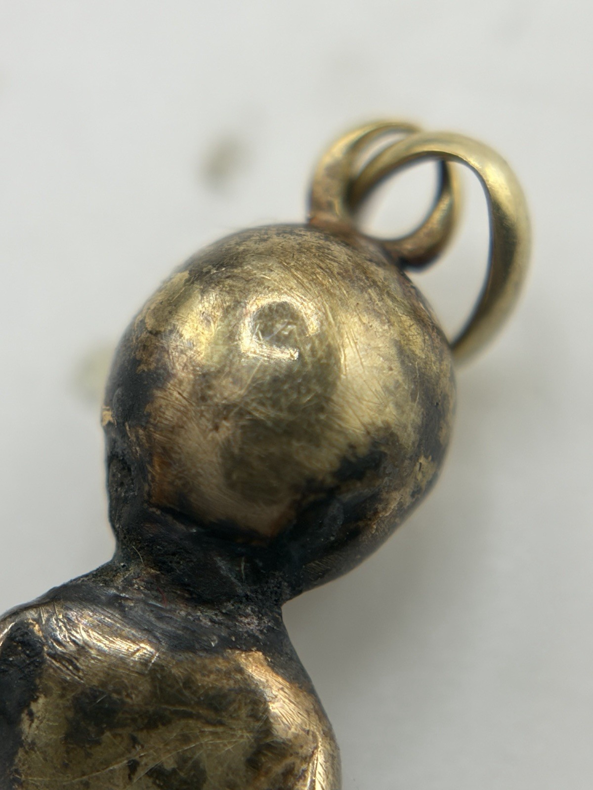 Antique Solid Gold 10k Kewpie Doll Charm .