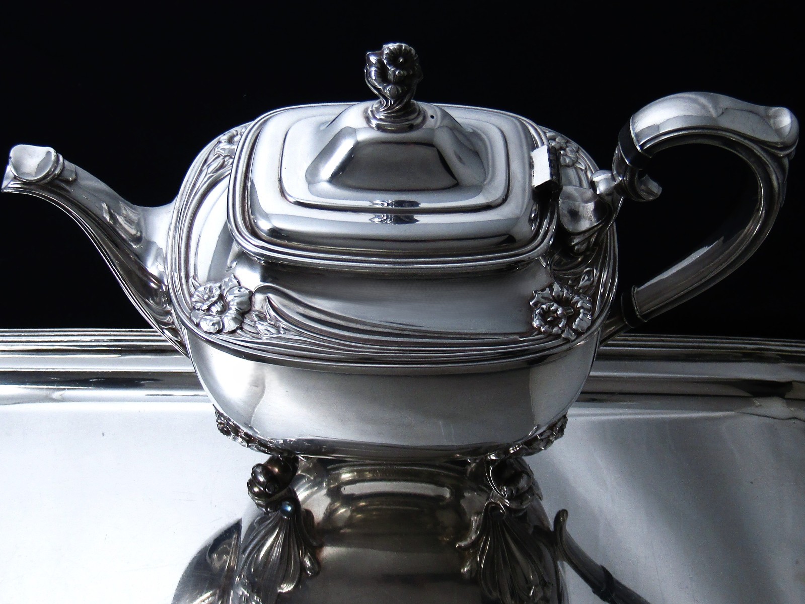 ❤️ DAFFODIL 1847 ROGERS TEA POT MID-CENTURY DECO c. 1950