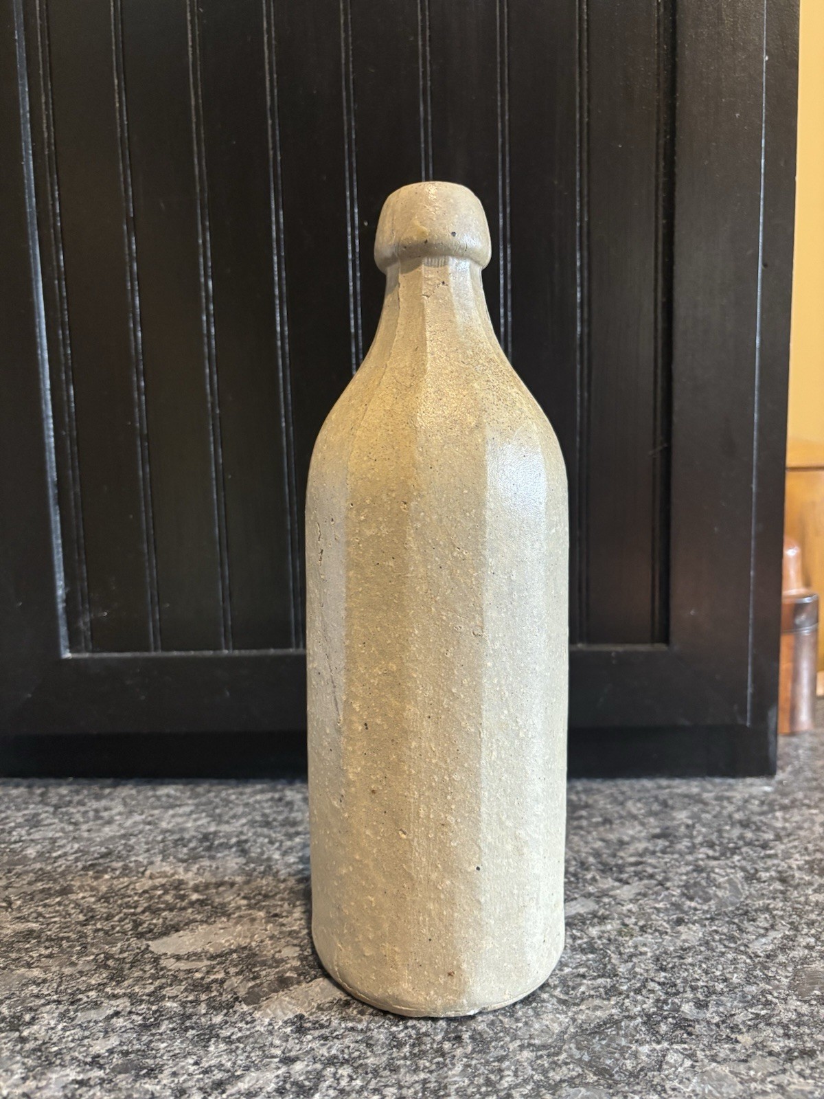 Antique 12 Sided Stoneware Beer Bottle