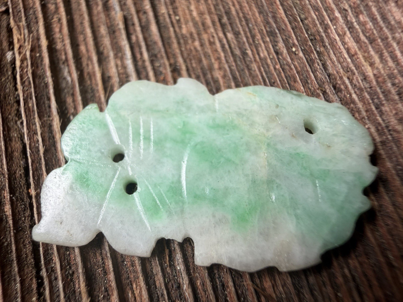 10 Chinese Antique Jade leaf Pendants 19th