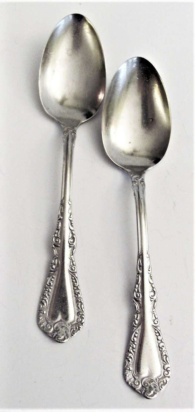Antique 1897 Lot of 2 Plymouth Silver Co Tea spoons Plymouth Pattern Silverplate