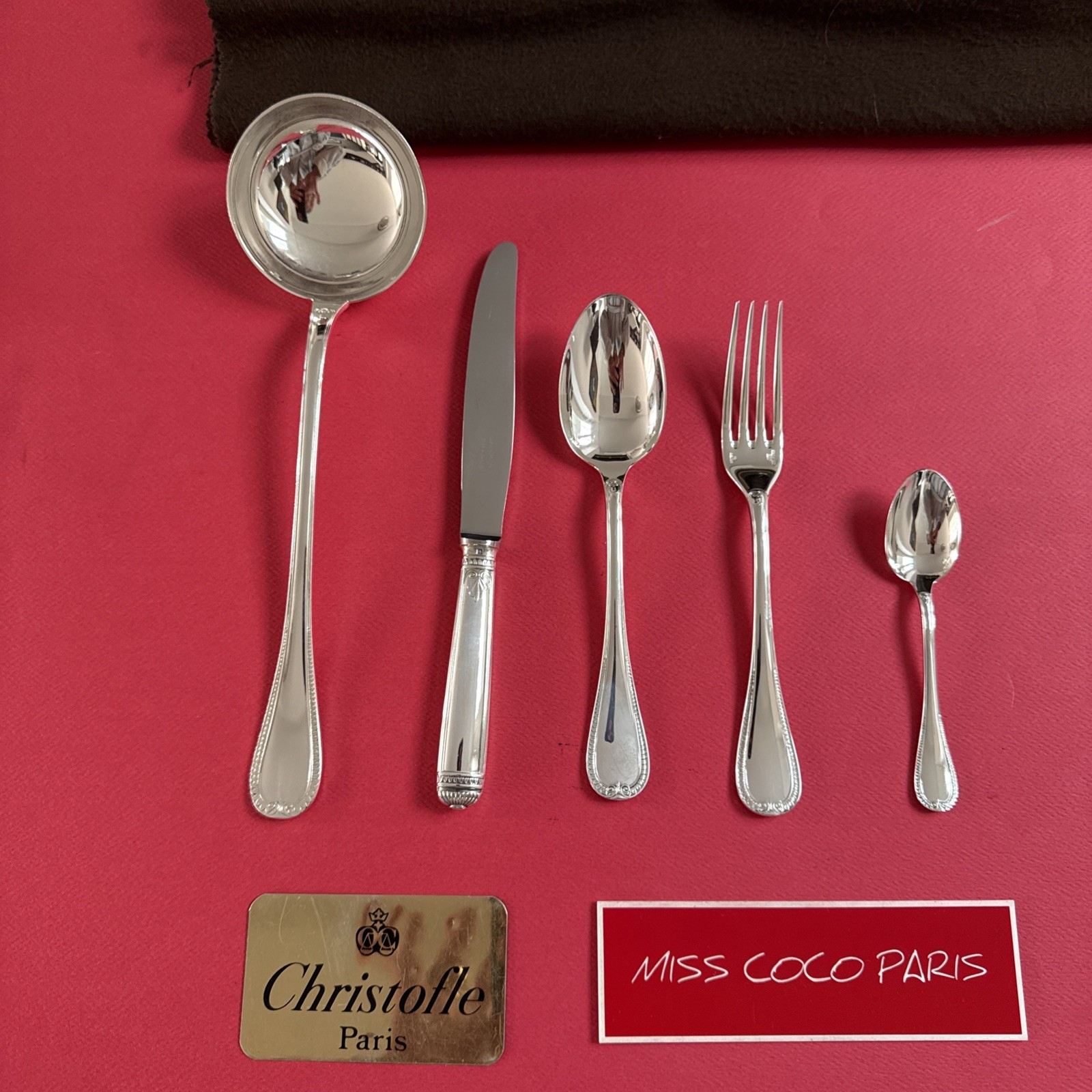 49 Piece Christofle Malmaison Cutlery Set Very Good Condition Silver Plated Case