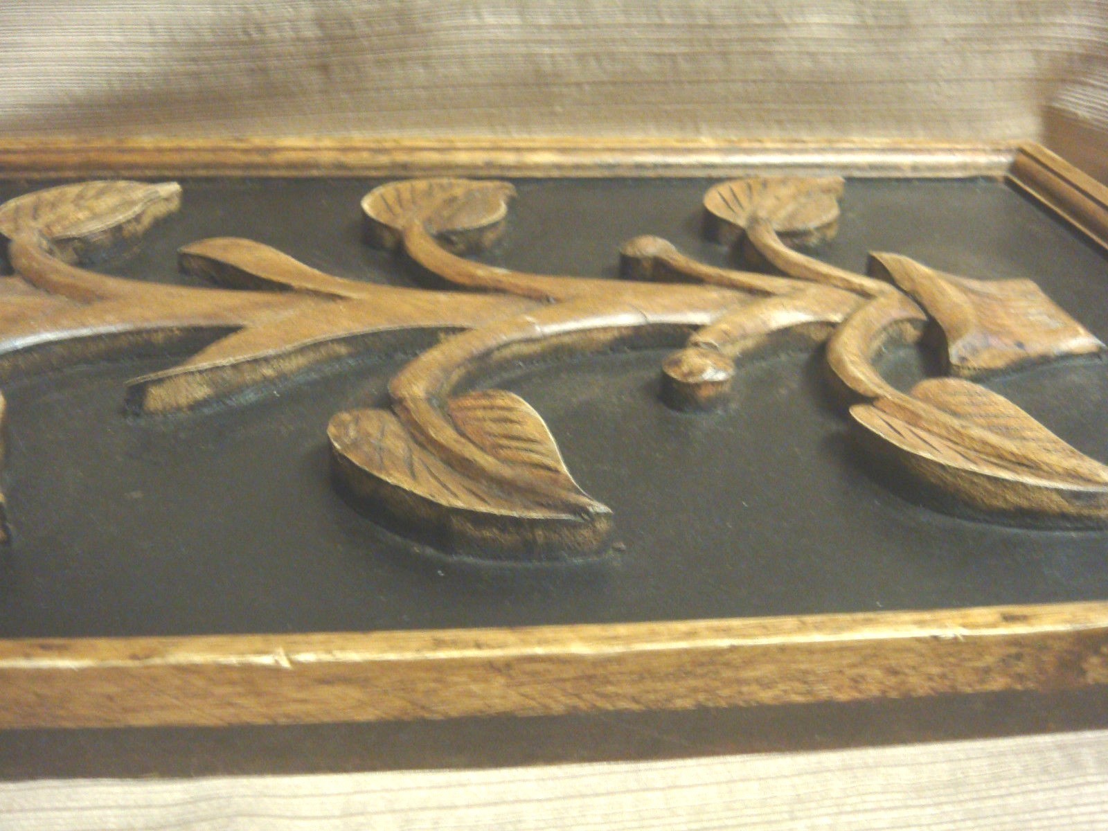 Unique Hand Carved Wooden Plaque Tree Design – 12″ x 17 1/2″