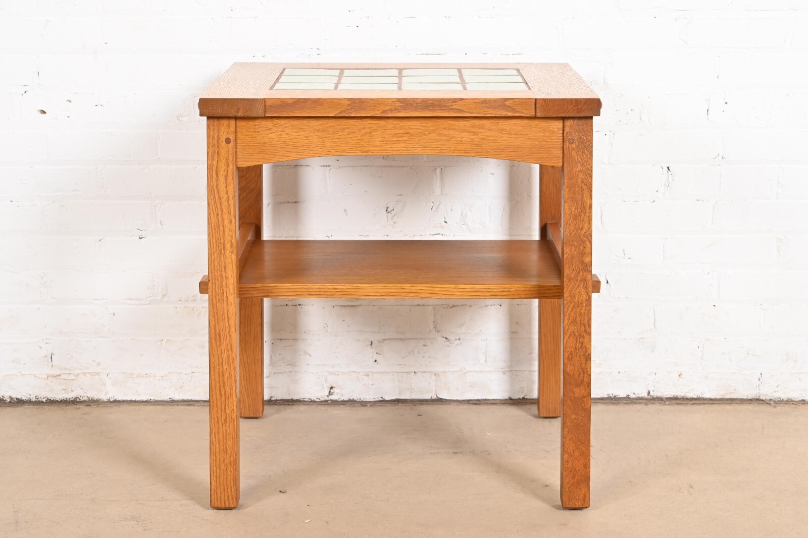 Stickley Mission Oak Arts & Crafts Tile Top Occasional Side Table