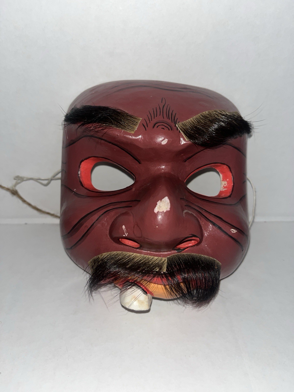 Vintage Traditional Wooden Japanese Noh Mask