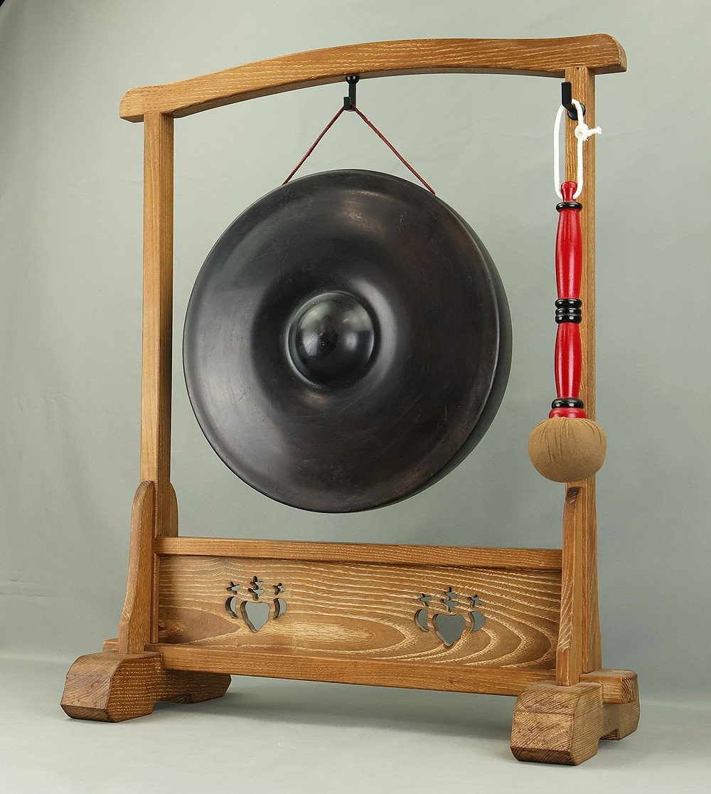 Bronze Gong Dora with Wooden Stand and Mallet – Complete Set VA963