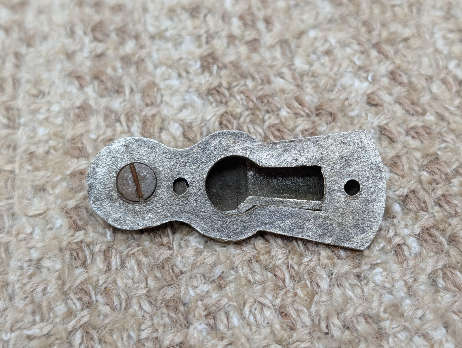 Antique Nickel Plated Brass Key Hole Cover Escutcheon With Swinging Cover