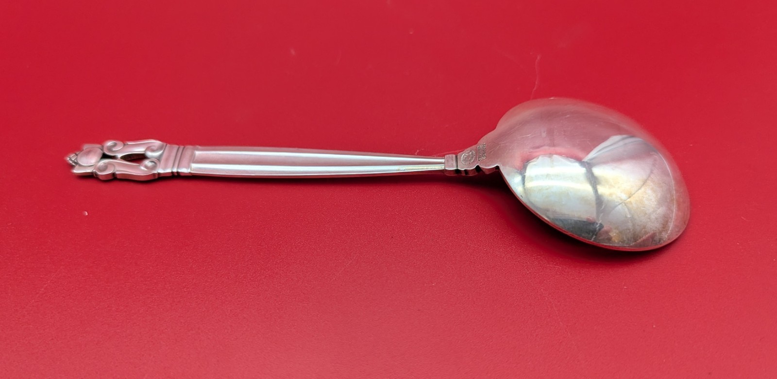 Georg Jensen Acorn Pattern Sterling Silver Soup Spoons 6 3/8″