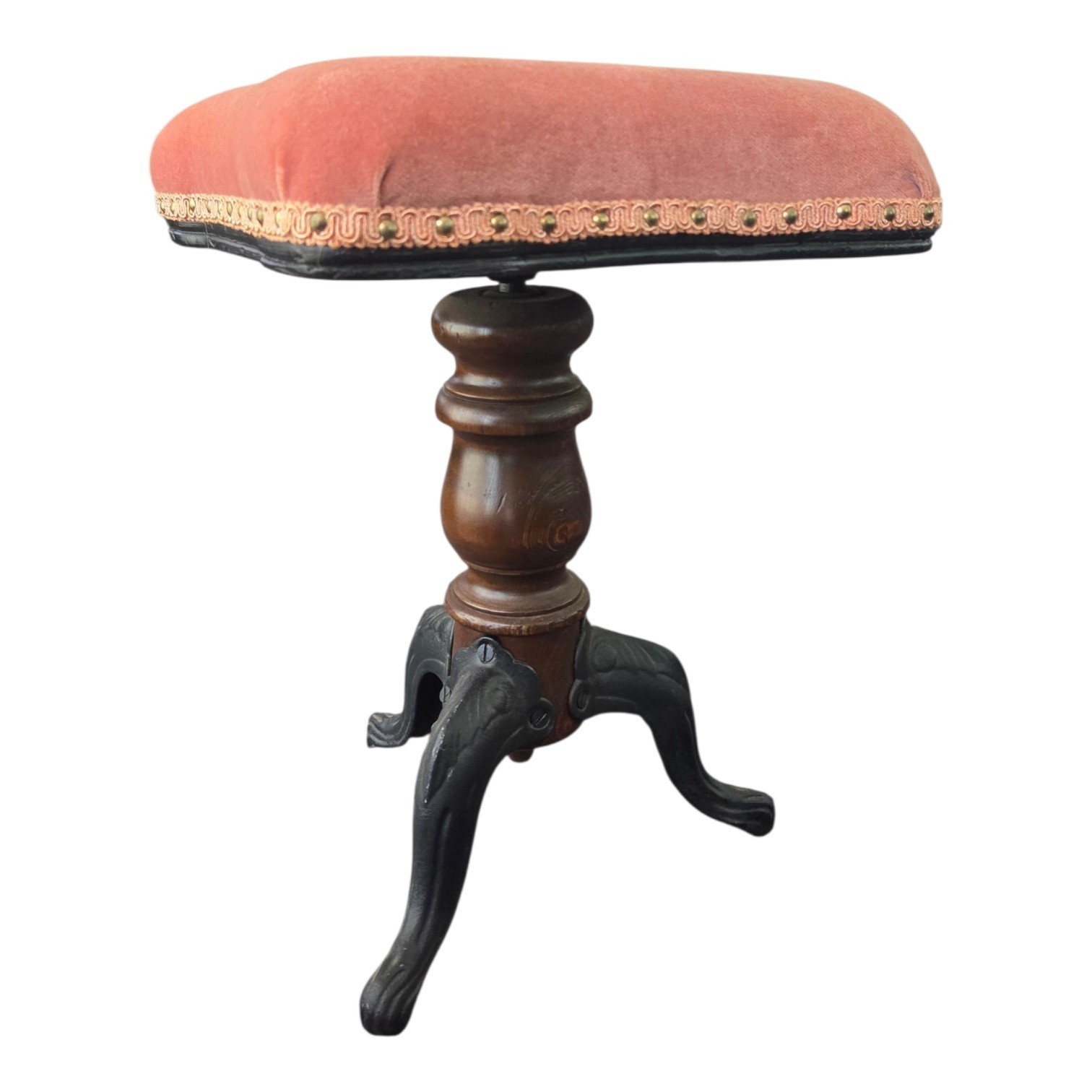 Antique Victorian Piano Stool Grollman Mfg Co Chicago 1910s Cast Iron Industrial